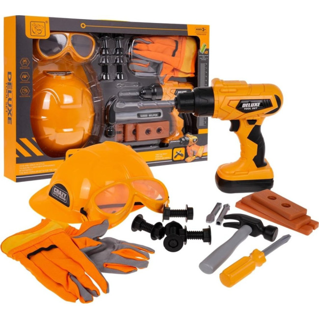 Детский набор инструментов с каской "DIY" 20 эл.
