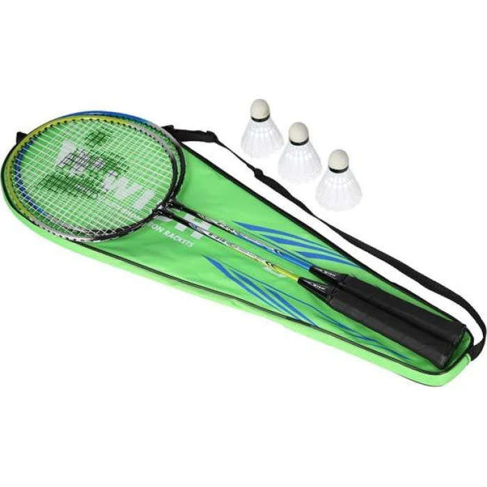 Ракетки для бадминтона WISH STEELTEC 216K, зелено-синие