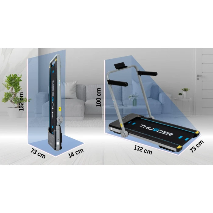 Беговая дорожка электрическая THUNDER IMPACT-SILVER