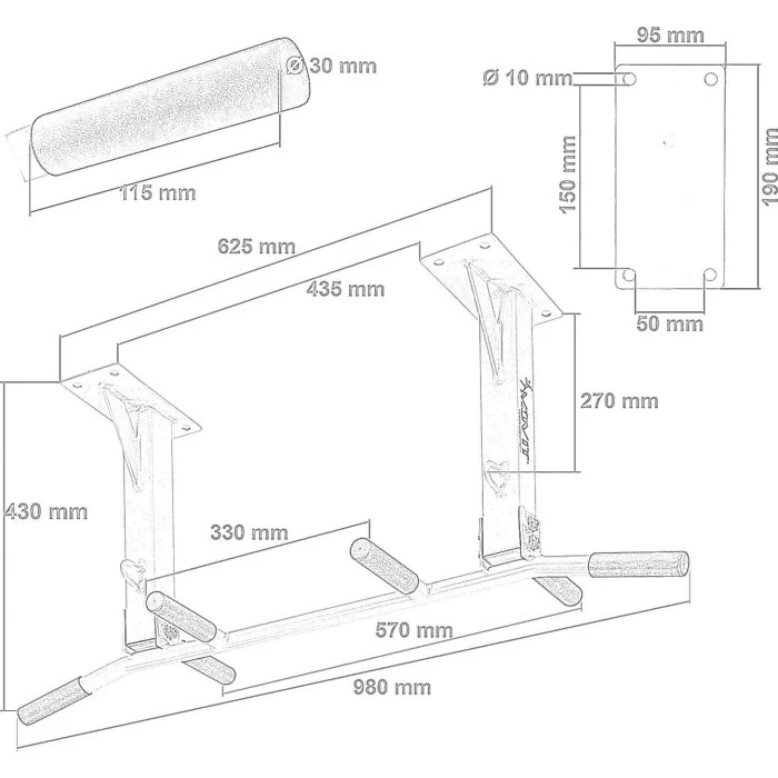 Турник потолочный гимнастический Movit для подтягиваний.