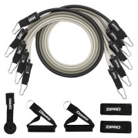 Набор лент-эспандеров для упражнений ZIPRO+ аксессуары 11 элементов серо-черный