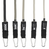 Набор лент-эспандеров для упражнений ZIPRO+ аксессуары 11 элементов серо-черный