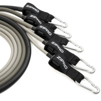 Набор лент-эспандеров для упражнений ZIPRO+ аксессуары 11 элементов серо-черный