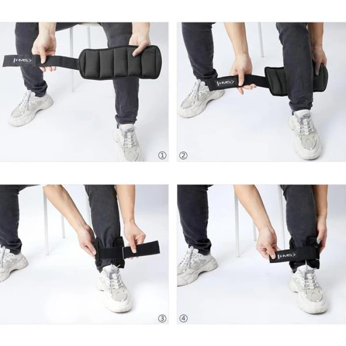 Обважнювачі для зап'ястя/щиколотки HMS ONK04 2 х 2 кг, чорні