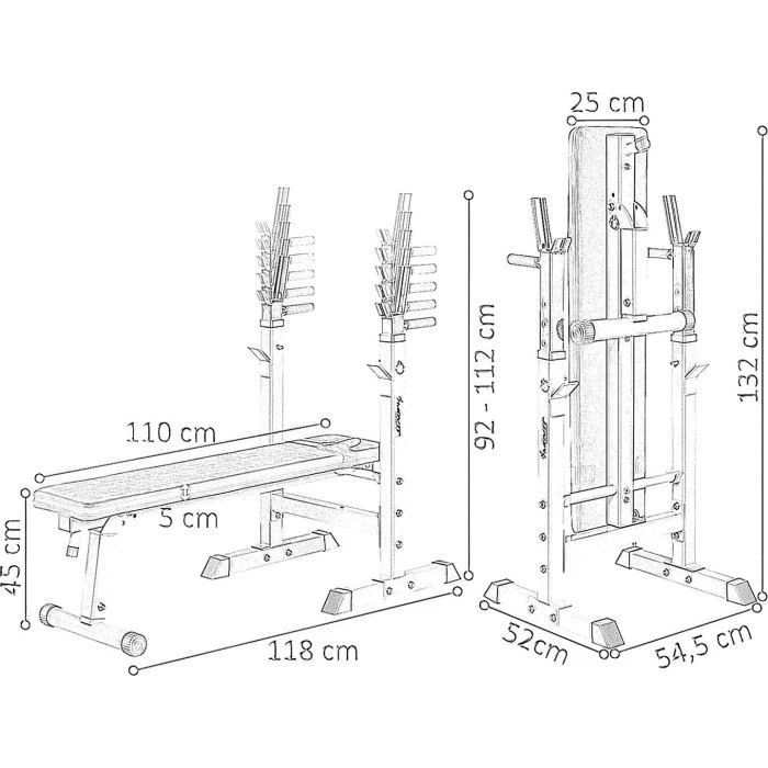 Тренажерная скамья для штанги Movit Unw