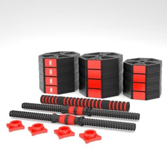 Набор штанга+гантели HMS SGC30 - 30 кг/черно-красный