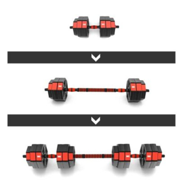 Набор штанга+гантели HMS SGC30 - 30 кг/черно-красный