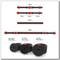 Набір штанга+гантелі HMS SGP20 - 20 кг, чорно-червоний 