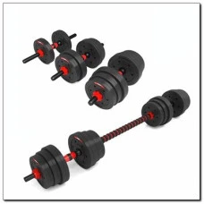 Набір штанга+гантелі HMS SGP20 - 20 кг, чорно-червоний 