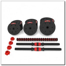 Набір штанга+гантелі HMS SGP20 - 20 кг, чорно-червоний 