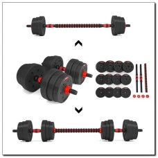 Набір штанга+гантелі HMS SGP20 - 20 кг, чорно-червоний 