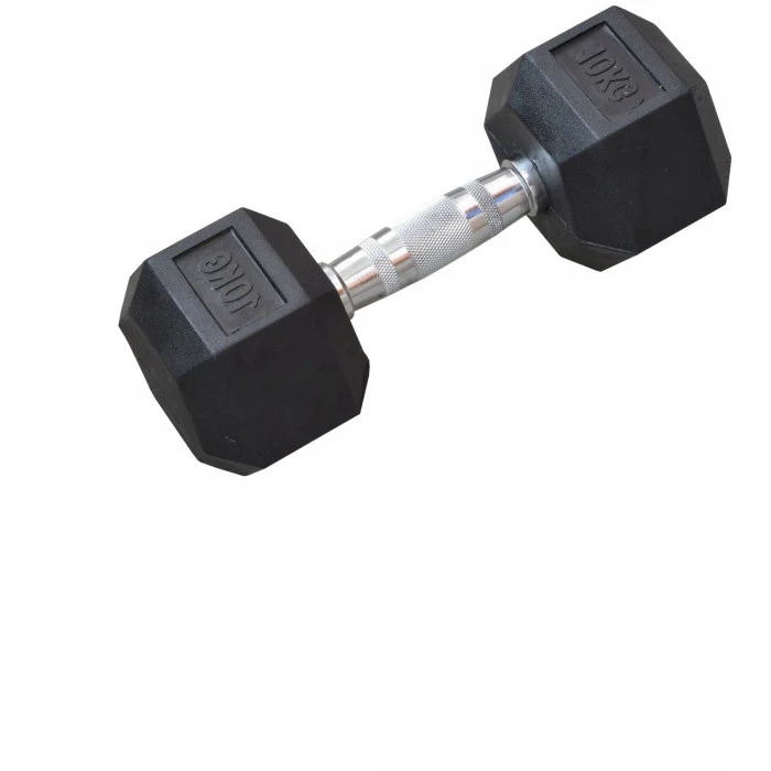 Гантель Eb Fit Hex прорезиненная 1 х 10 кг.