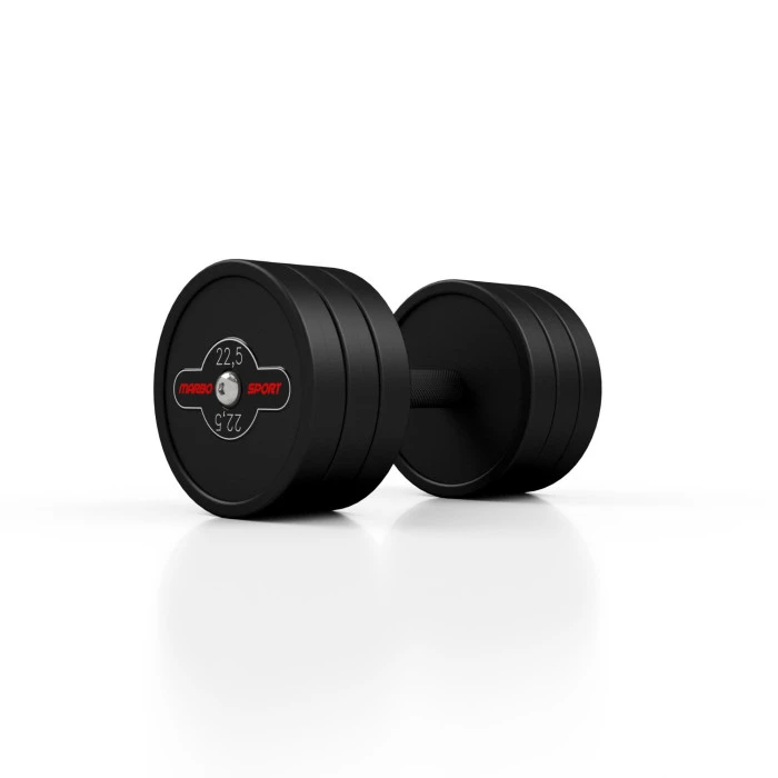Гантель сталева прогумована Marbo Sport 22,5 кг чорна