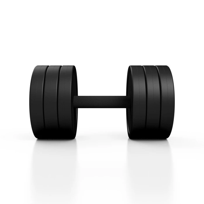 Гантель сталева прогумована Marbo Sport 22,5 кг чорна