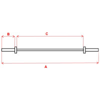Грифы винтовые прямые InSPORTline SDA-16T 40 см/30 мм, 2 шт.