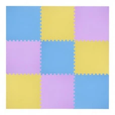 Килимок-пазл захисний MP10 ONE FITNESS – 9 частин/фіолетово-жовто-блакитний