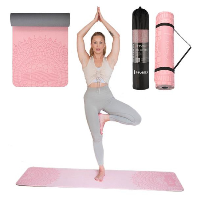 Килимок для йоги YM10 TPE LIGHT PINK HMS