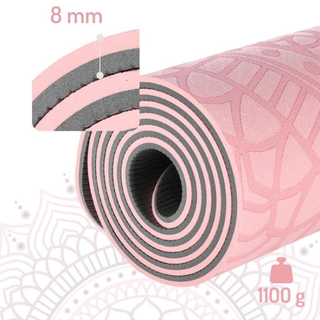 Килимок для йоги YM10 TPE LIGHT PINK HMS