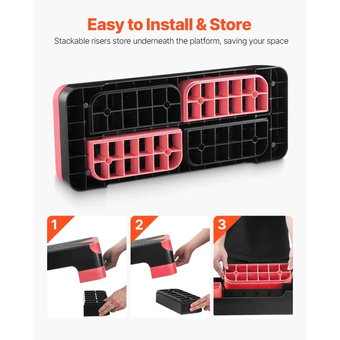 Степь-платформа VEVOR, черно-розовая