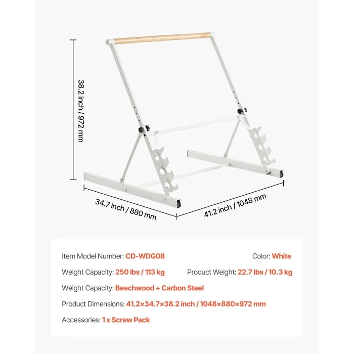Балетная планка VEVOR CD-WDG08, белая
