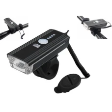 Ліхтар Передній /Акумулятор/ USB Ліхтарик 300lm 1200mAh FL-1625 /Звуковий Сигнал, Датчик сутінків