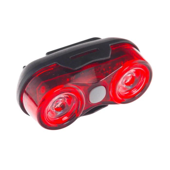 Ліхтар велосипедний задній, акумуляторний 2 СВІТЛОДІОДИ 0,5 ВТ водостійкий