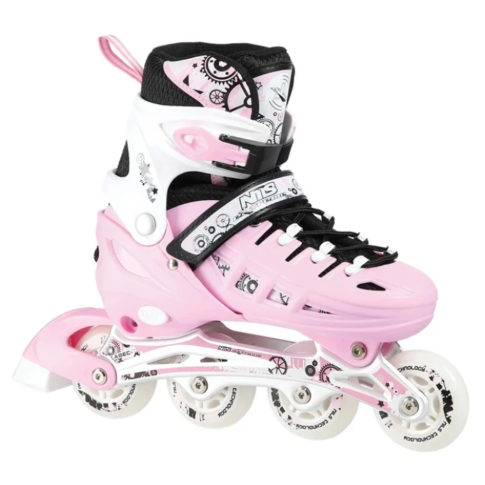 Роликові ковзани 4в1 NILS EXTREME NH1090 розмір S 31-34, рожеві