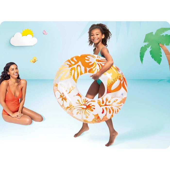 Круг надувной для плавания INTEX 59251 оранжевый, 91 см