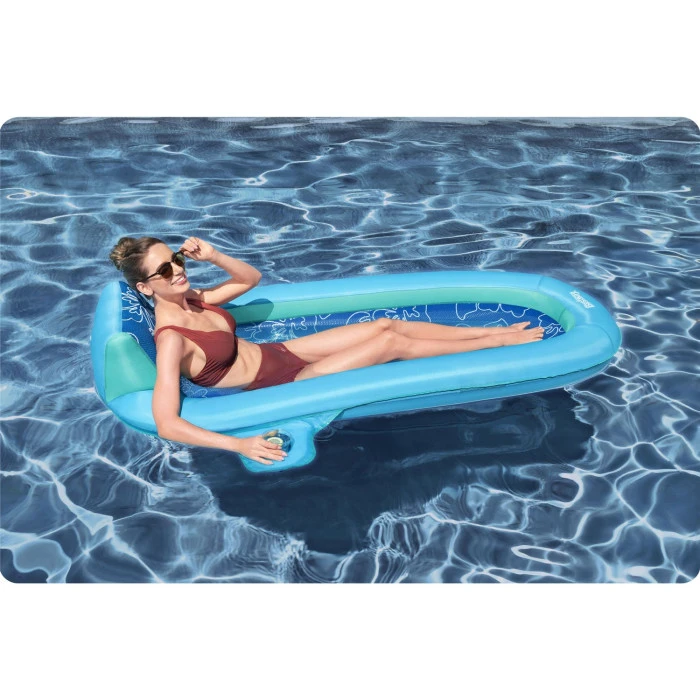 Пліт надувний пляжний зі спинкою Bestway 43733, 191 х 178 х 41 см