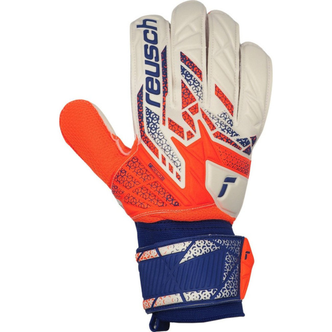 Перчатки вратарские Reusch Attrakt Solid 5570516 2500 г.9, бело-оранжевые