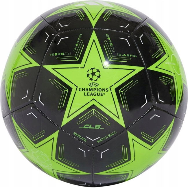 Мяч футбольный Adidas UCL Club IX4067 размер 5, черно-зеленый