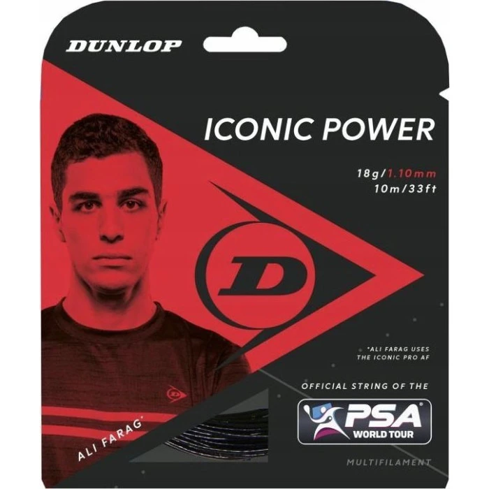 Струны для сквоша Dunlop Iconic Power, черные