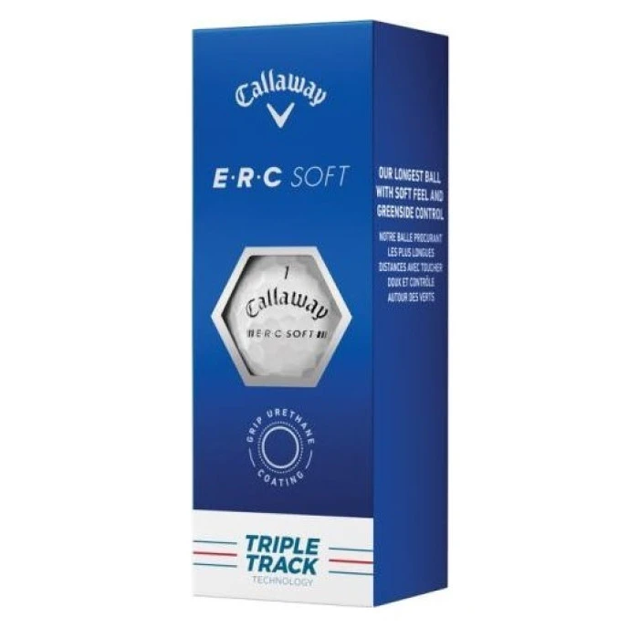 М'ячі для гольфу Callaway ERC Soft Triple Track 2023 3 шт, білі