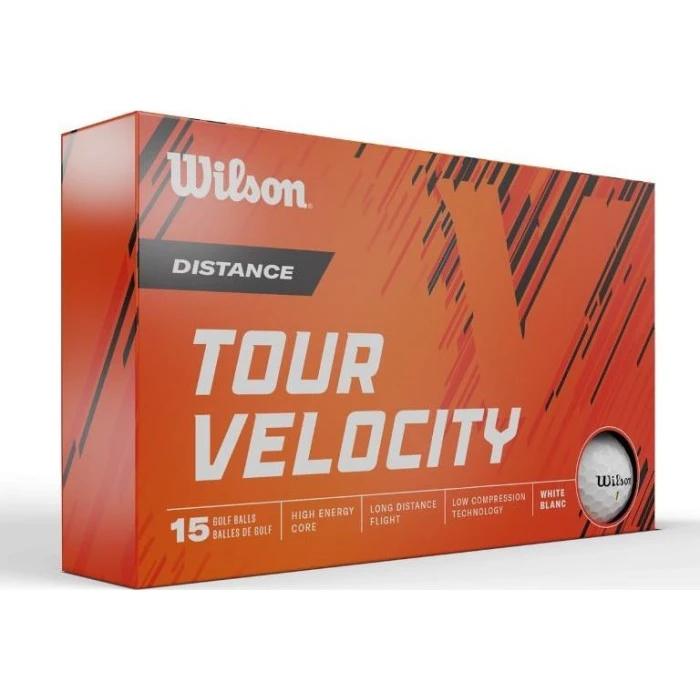 Мячи для гольфа Wilson Tour Velocity Distance 15 шт, белые