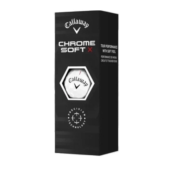 М'ячі для гольфу Callaway Chrome Soft X 3 шт, білі