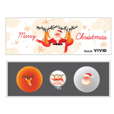 Мячи для гольфа Volvik Christmas 2 шт, бело-оранжевый