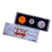 Мячи для гольфа Volvik Christmas 2 шт, бело-оранжевый