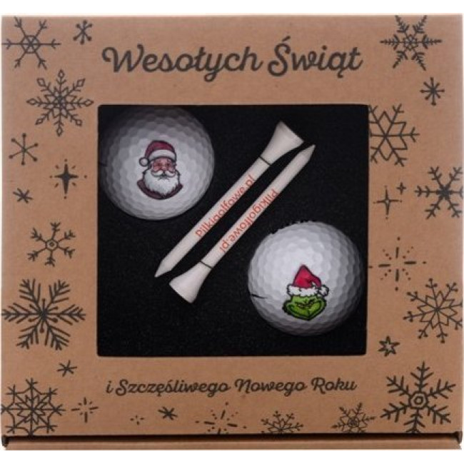 М'ячі для гольфу Toma Merry Christmas 2 шт, білі