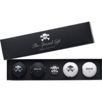 Мячи для гольфа Volvik Skull 4 шт, черно-белые