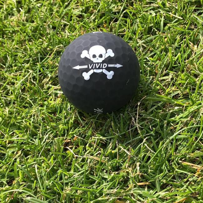 Мячи для гольфа Volvik Skull 4 шт, черно-белые