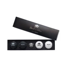 Мячи для гольфа Volvik Skull 4 шт, черно-белые