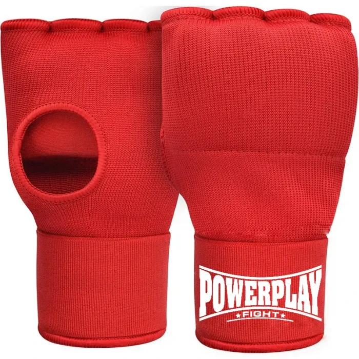 Перчатки-бинты с гелевыми подушечками PowerPlay 3096 размер M, красные