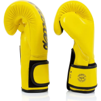 Рукавички боксерські з бинтами Fairtex BGV14 14 унцій, жовті