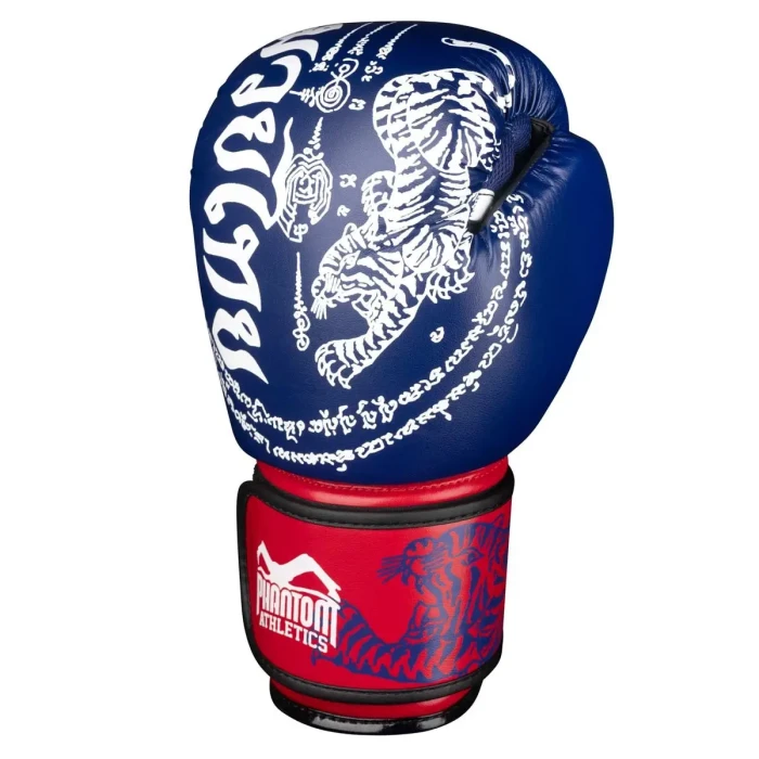 Перчатки боксерские с бинтами Phantom Muay Thai 14 унций, синие