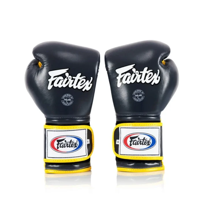 Перчатки боксерские с бинтами Fairtex Mexican BGV9 18 унций, сине-желтые