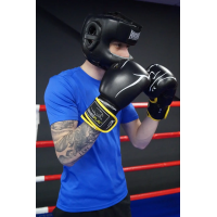 Шолом боксерський закритий PowerPlay 3067 Challanger розмір L, темно-синій