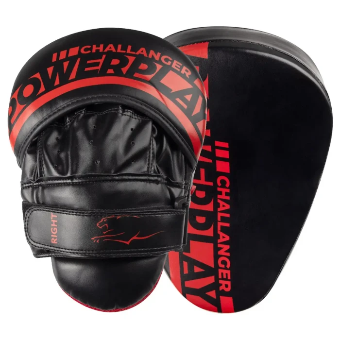 Лапи боксерські PowerPlay 3041 Challanger чорно-червоні