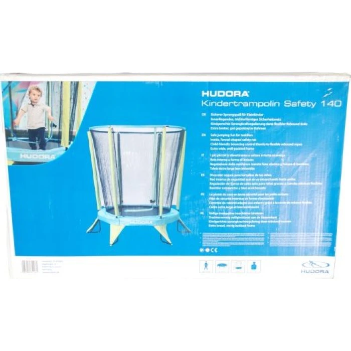 Батут Hudora Safety с внутренней сеткой 4.5 футов 140 см голубовато-зеленый