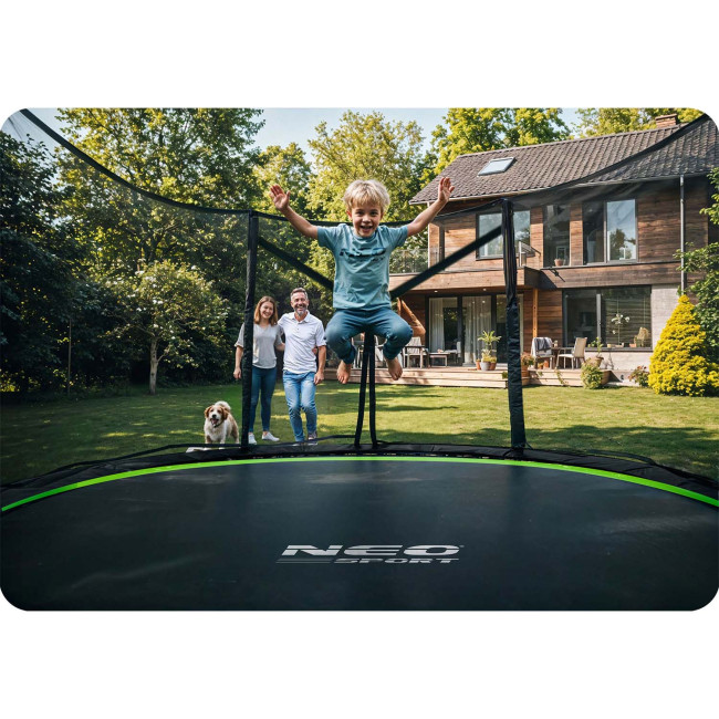 Батут Neo-Sport NS-08Z231 з зовнішньою сіткою 8 футів 252 см чорно-зелений
