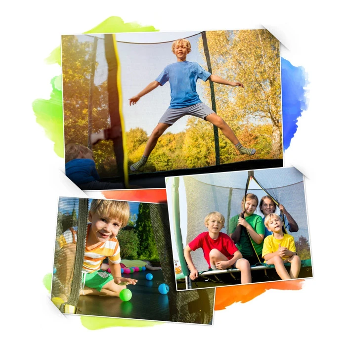 Батут Neo-Sport с внутренней сеткой 12 футов 374 см черный